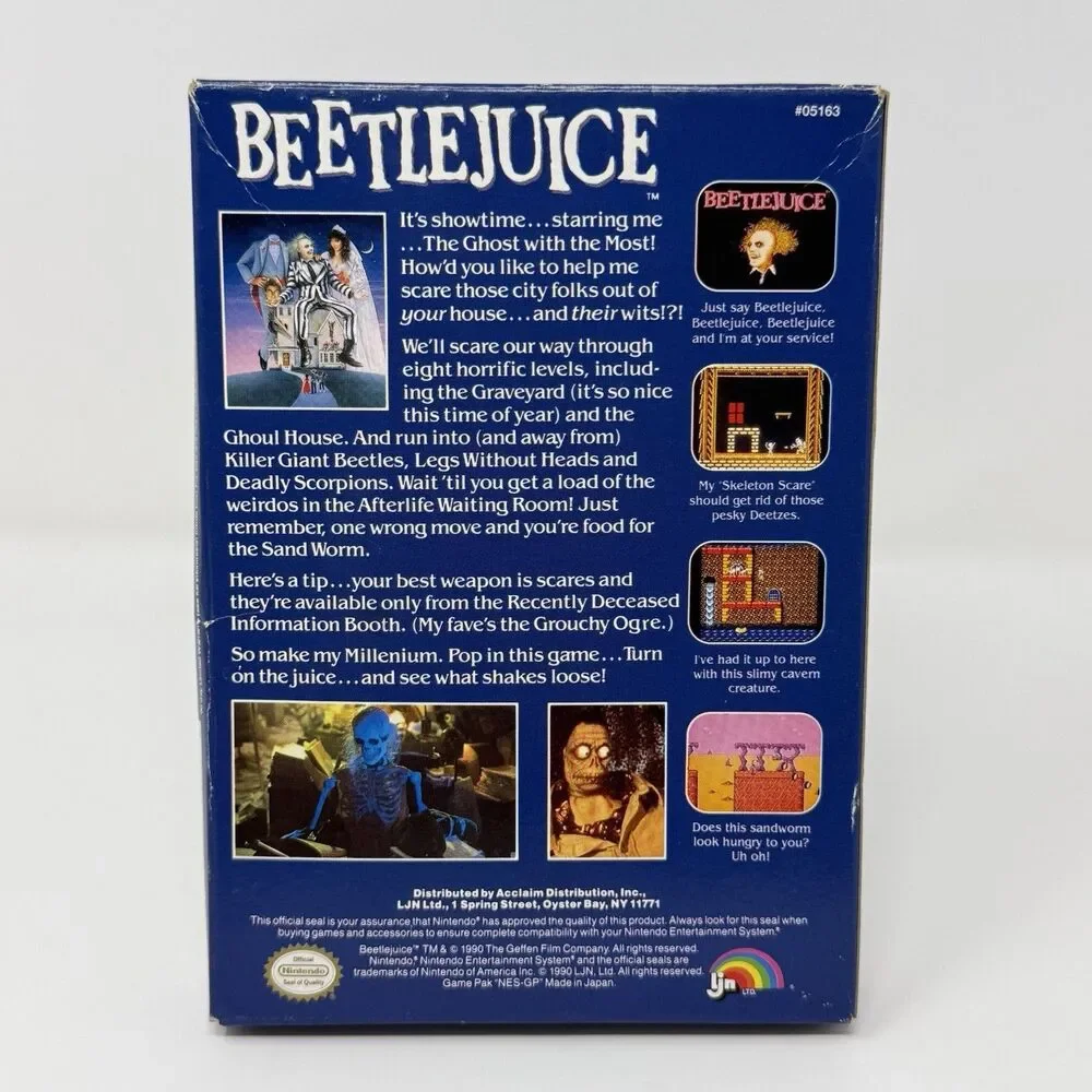 Beetlejuice Nintendo NES No Manual Box Poster Inserts Tested